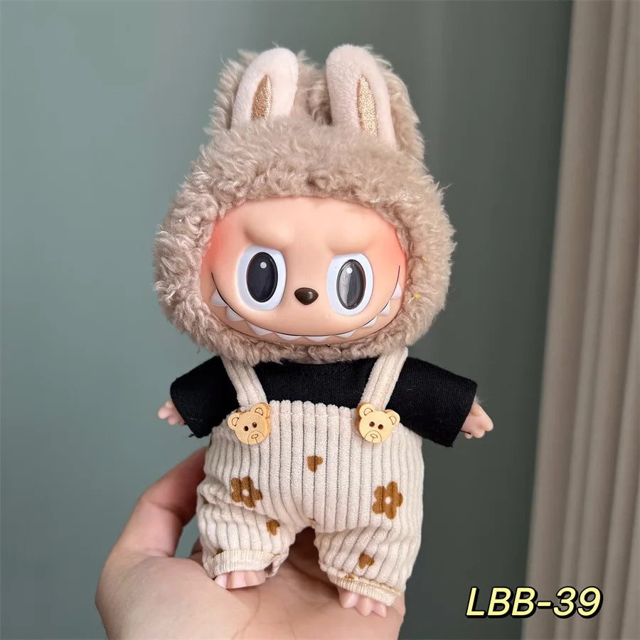 3v Labubu PopMart Original Luxury Labubu Clothes and Doll Outfit with Mini Monster Doll Accessories Blind Box Authentic