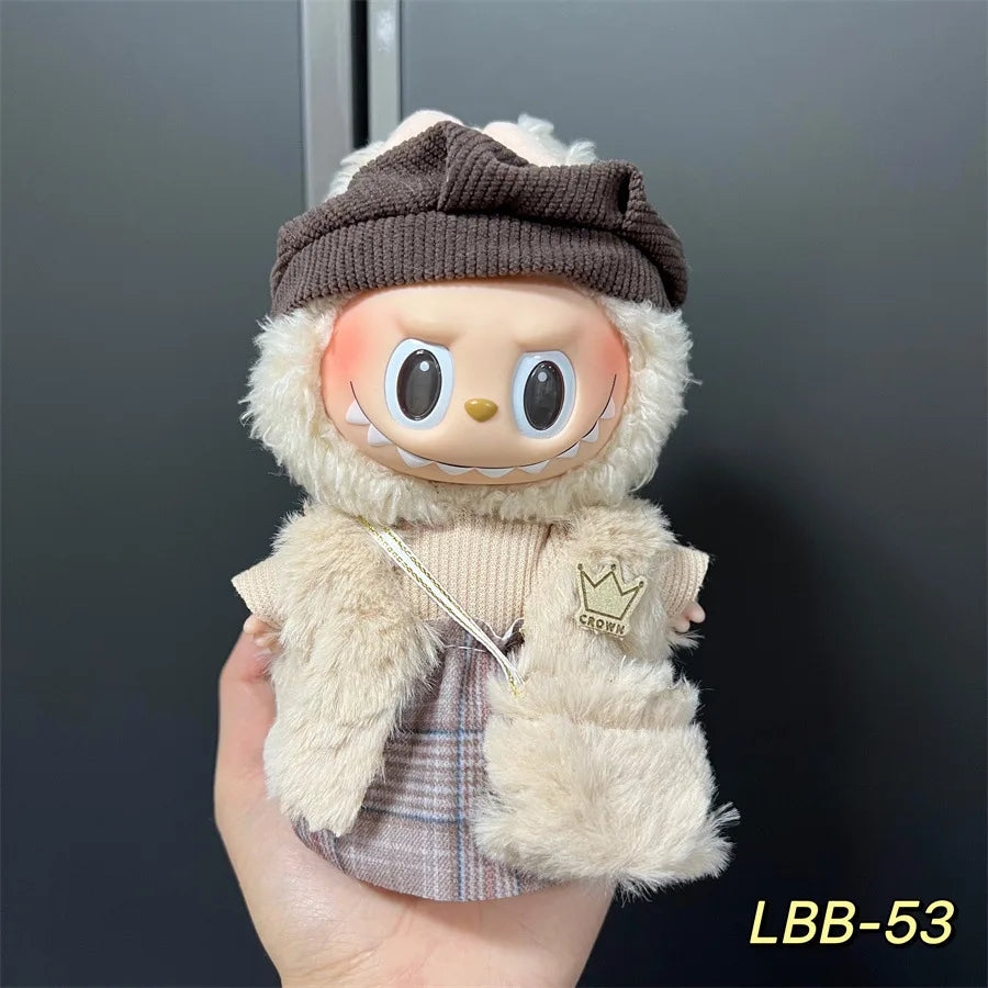 3v Labubu PopMart Original Luxury Labubu Clothes and Doll Outfit with Mini Monster Doll Accessories Blind Box Authentic