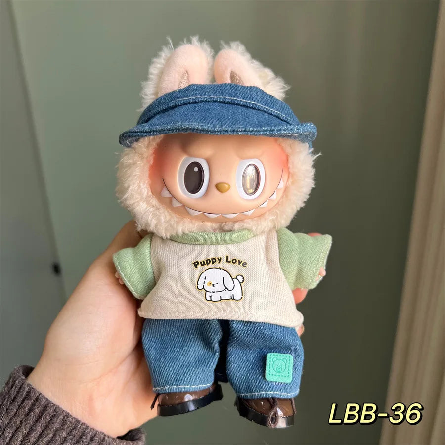 3v Labubu PopMart Original Luxury Labubu Clothes and Doll Outfit with Mini Monster Doll Accessories Blind Box Authentic