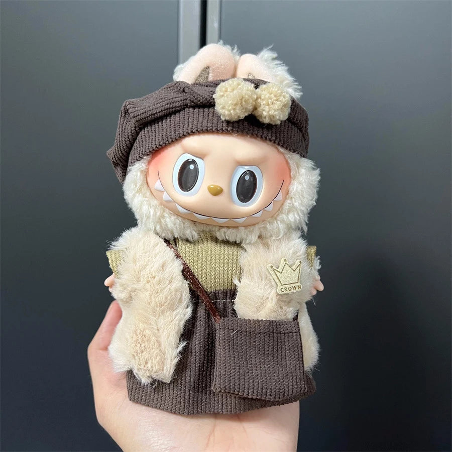 3v Labubu PopMart Original Luxury Labubu Clothes and Doll Outfit with Mini Monster Doll Accessories Blind Box Authentic