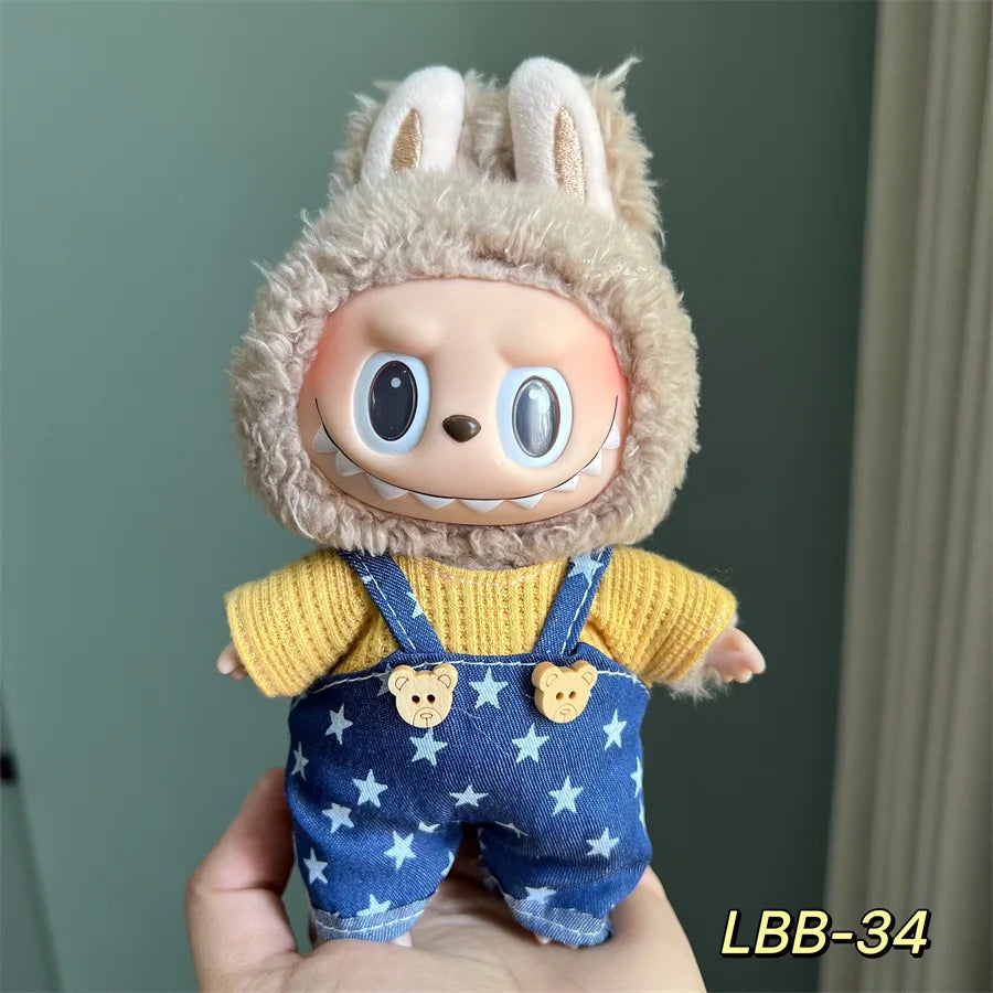 3v Labubu PopMart Original Luxury Labubu Clothes and Doll Outfit with Mini Monster Doll Accessories Blind Box Authentic