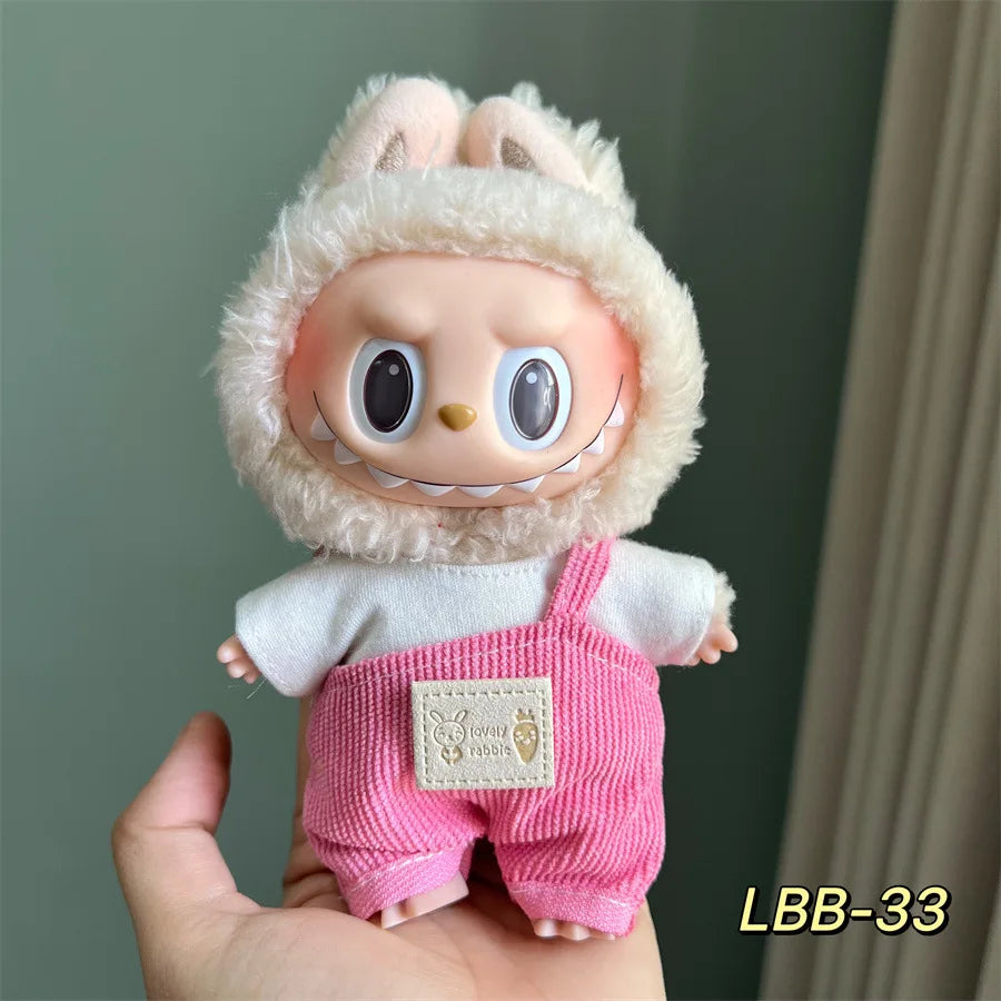 3v Labubu PopMart Original Luxury Labubu Clothes and Doll Outfit with Mini Monster Doll Accessories Blind Box Authentic