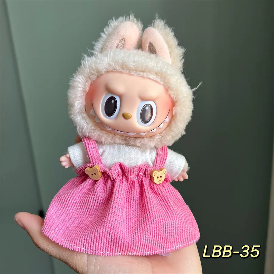 3v Labubu PopMart Original Luxury Labubu Clothes and Doll Outfit with Mini Monster Doll Accessories Blind Box Authentic