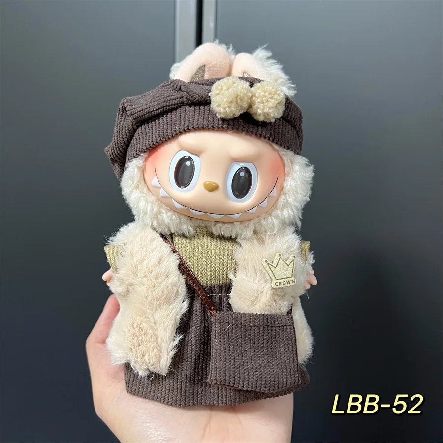 3v Labubu PopMart Original Luxury Labubu Clothes and Doll Outfit with Mini Monster Doll Accessories Blind Box Authentic