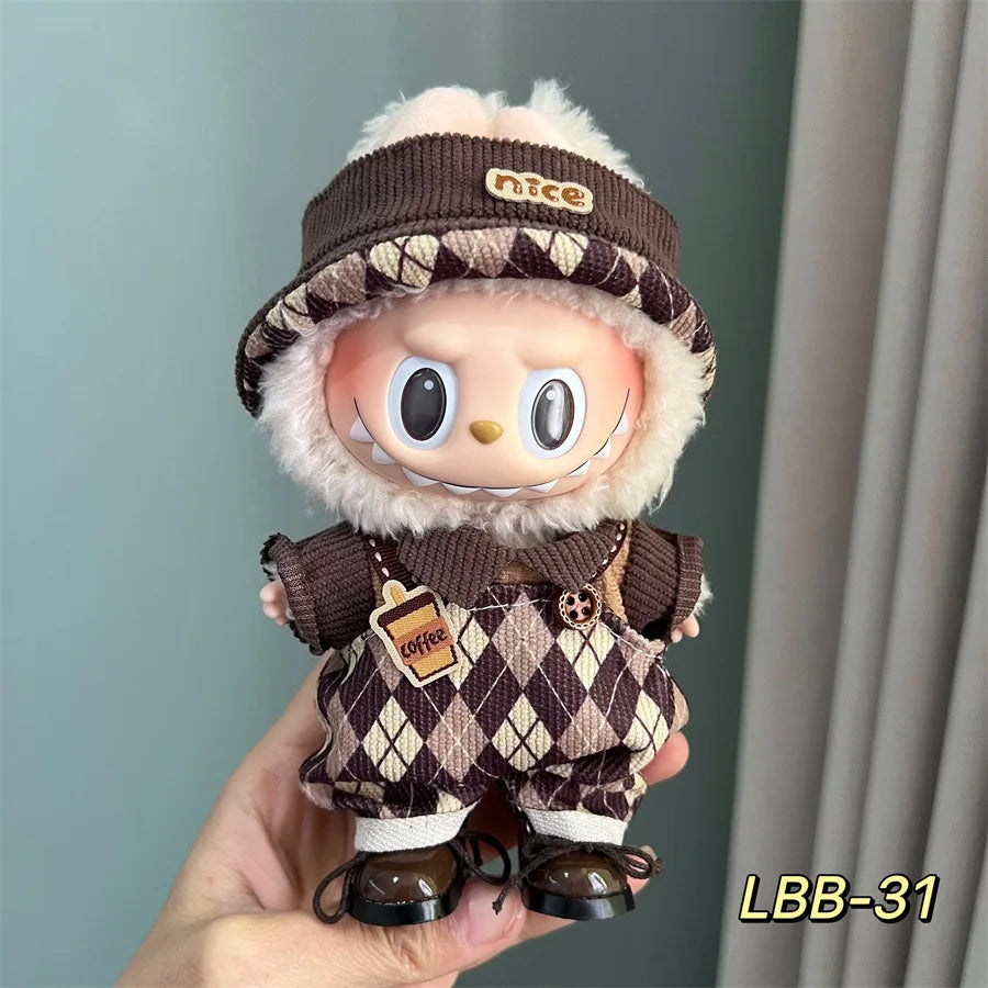 3v Labubu PopMart Original Luxury Labubu Clothes and Doll Outfit with Mini Monster Doll Accessories Blind Box Authentic