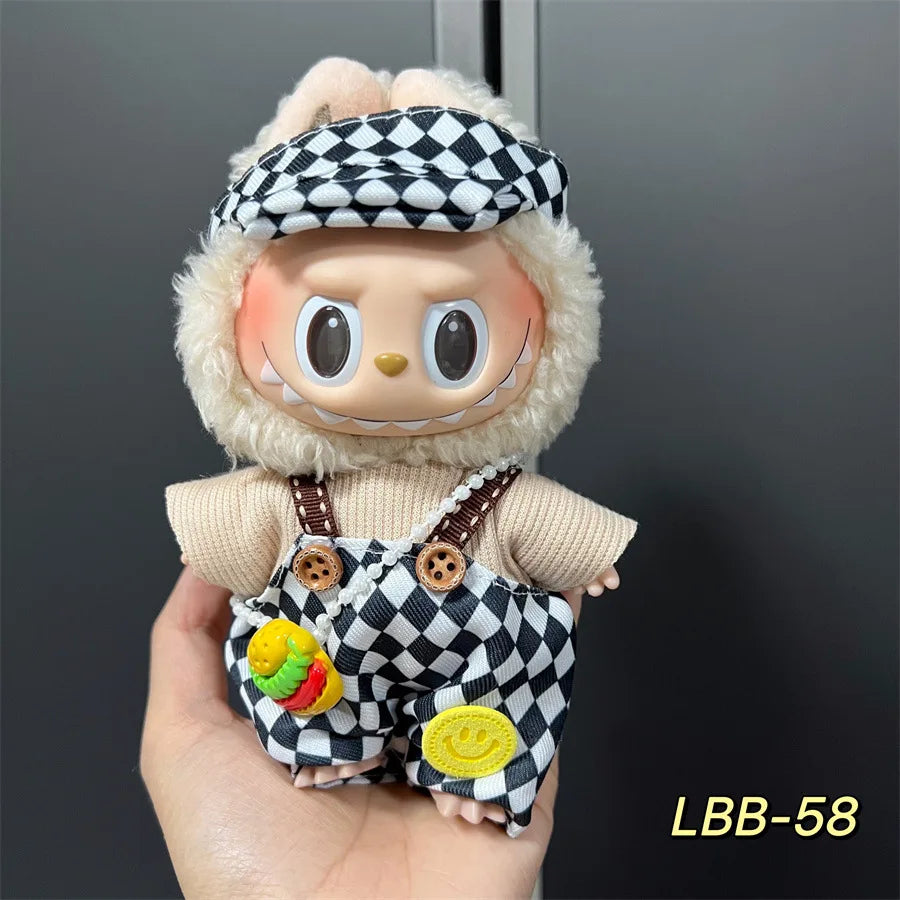 3v Labubu PopMart Original Luxury Labubu Clothes and Doll Outfit with Mini Monster Doll Accessories Blind Box Authentic