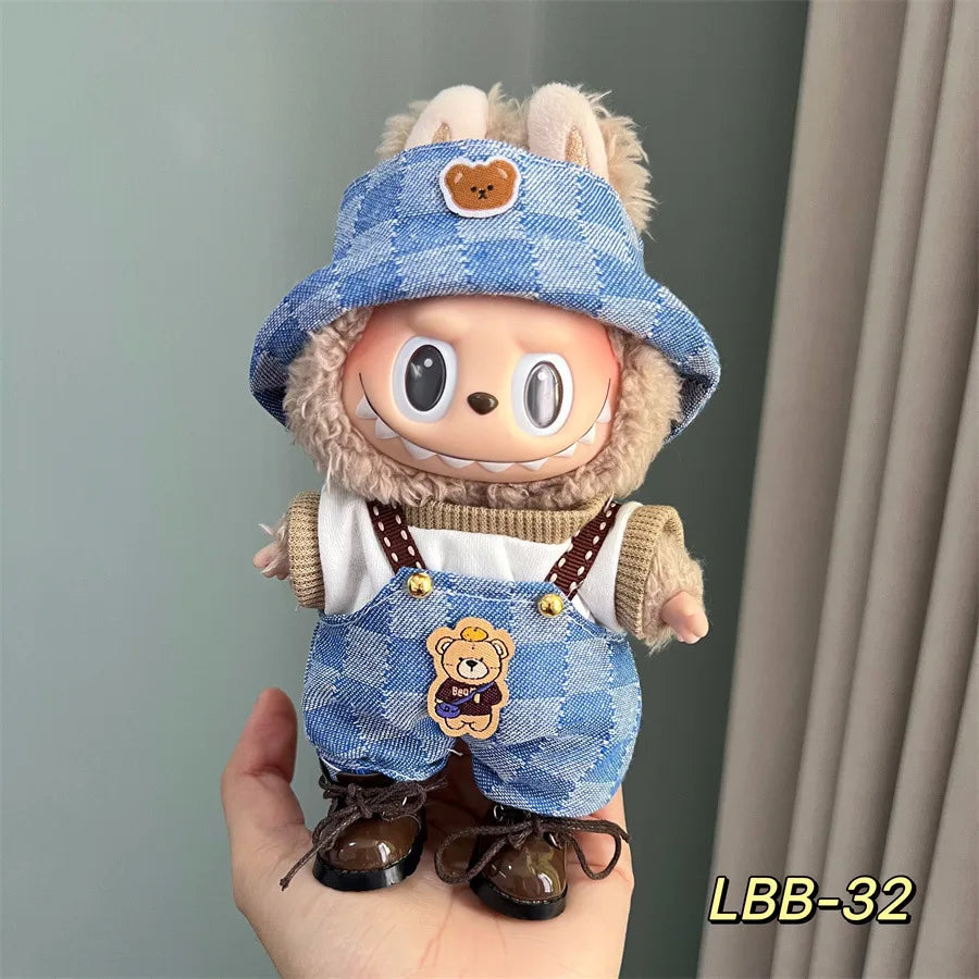 3v Labubu PopMart Original Luxury Labubu Clothes and Doll Outfit with Mini Monster Doll Accessories Blind Box Authentic