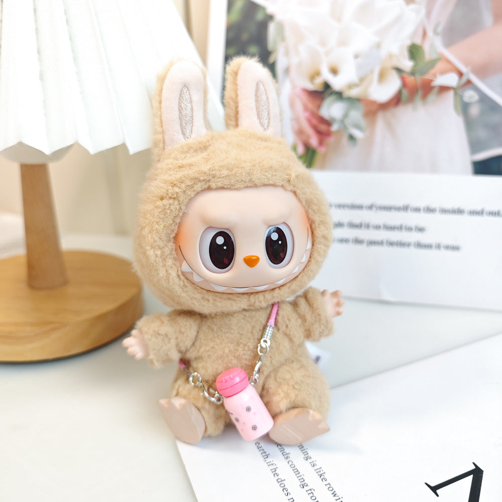 Labubu labubu vinyl doll baby clothes summer straw hat for suspender dress