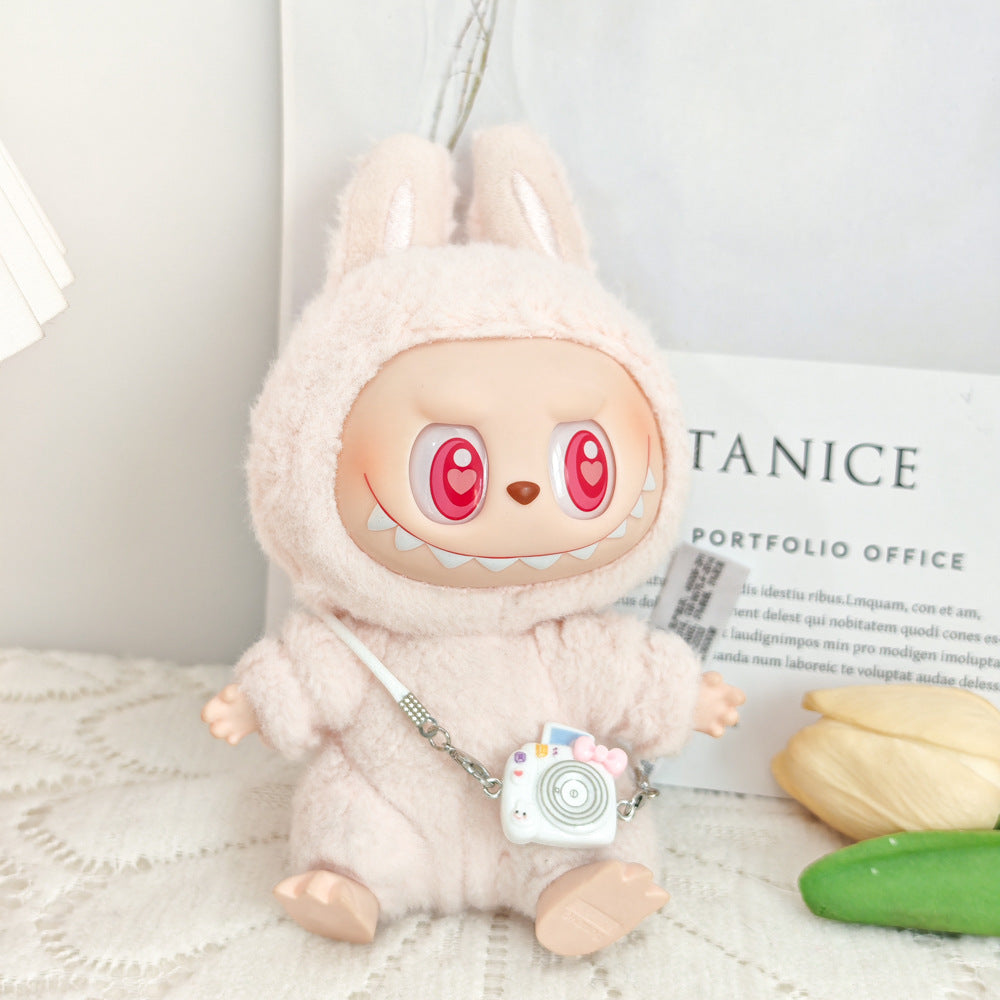 Labubu labubu vinyl doll baby clothes summer straw hat for suspender dress