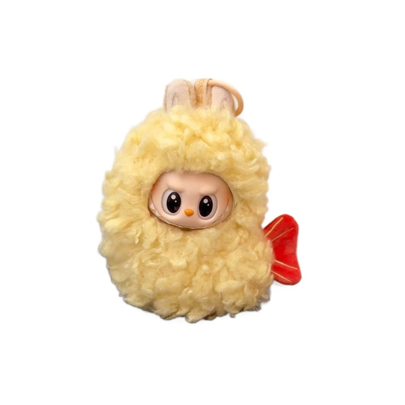 Labubu 17cm pendant cockroach baby clothes keychain Labubu doll one-piece fried shrimp cute accessories clothes only
