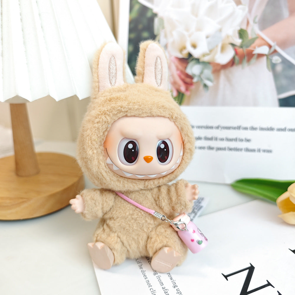 Labubu labubu vinyl doll baby clothes summer straw hat for suspender dress