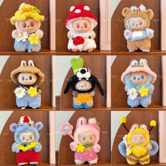 17CM Labubu baby clothes LABUBU handmade crochet clothes first generation second generation third generation can wear handmade baby clothes set