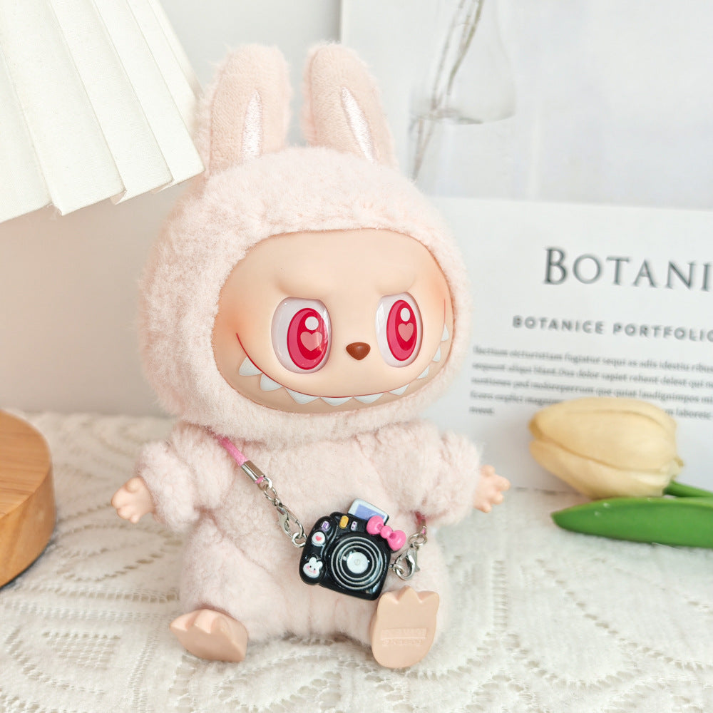Labubu labubu vinyl doll baby clothes summer straw hat for suspender dress