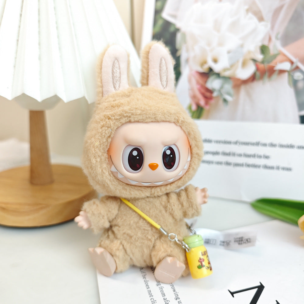 Labubu labubu vinyl doll baby clothes summer straw hat for suspender dress