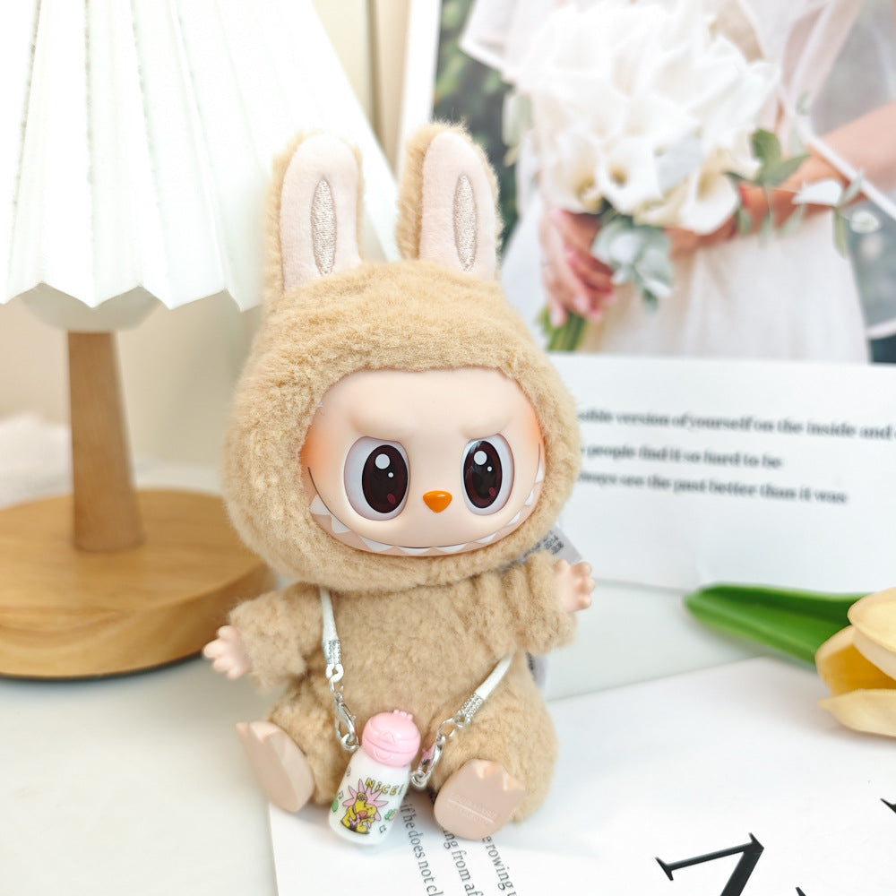 Labubu labubu vinyl doll baby clothes summer straw hat for suspender dress