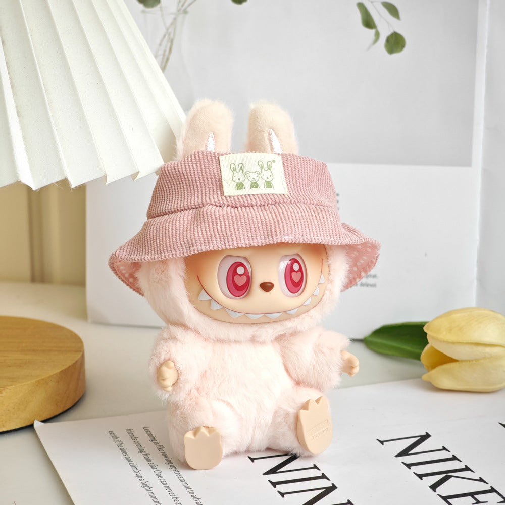 Labubu labubu vinyl doll baby clothes summer straw hat for suspender dress