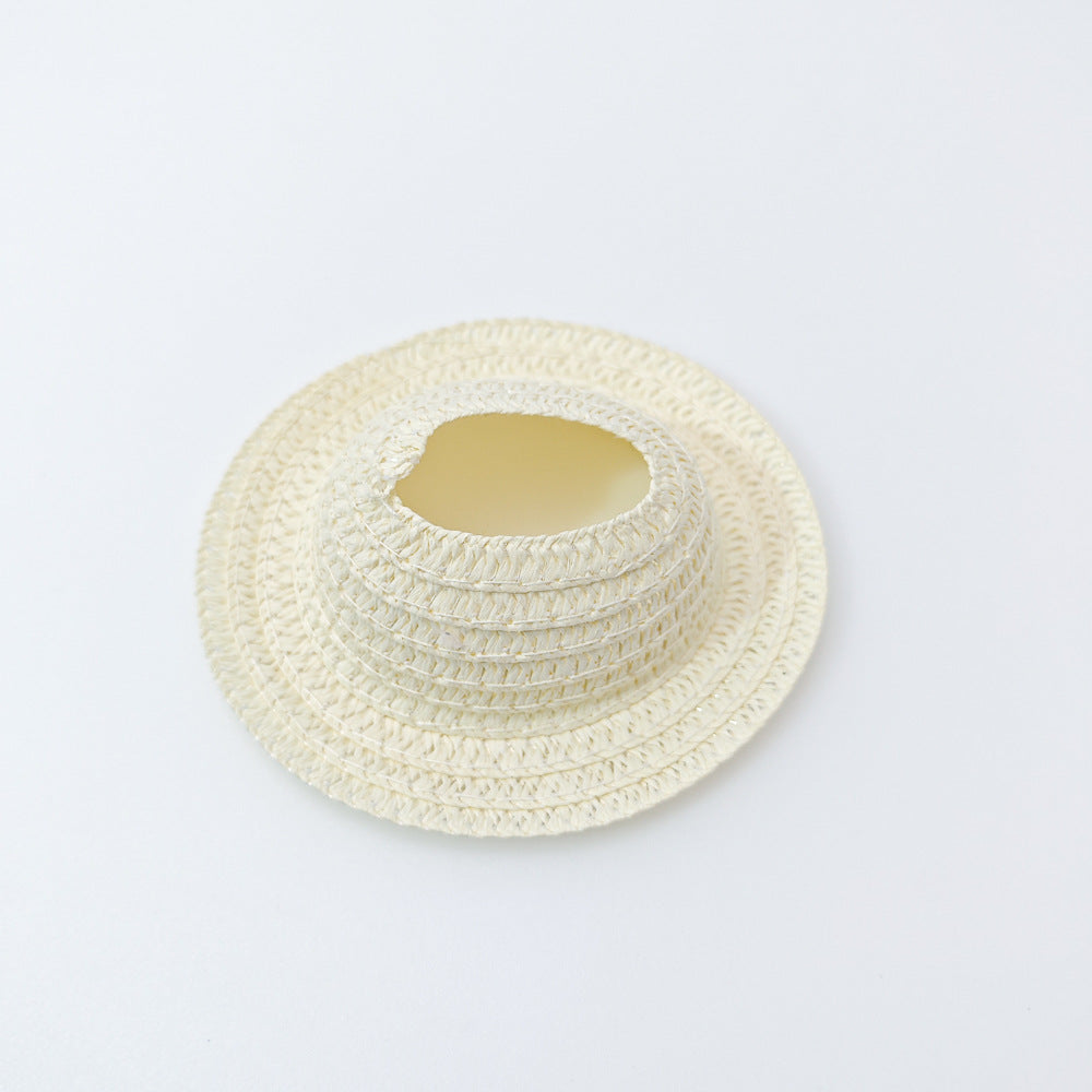 Labubu labubu vinyl doll baby clothes summer straw hat for suspender dress