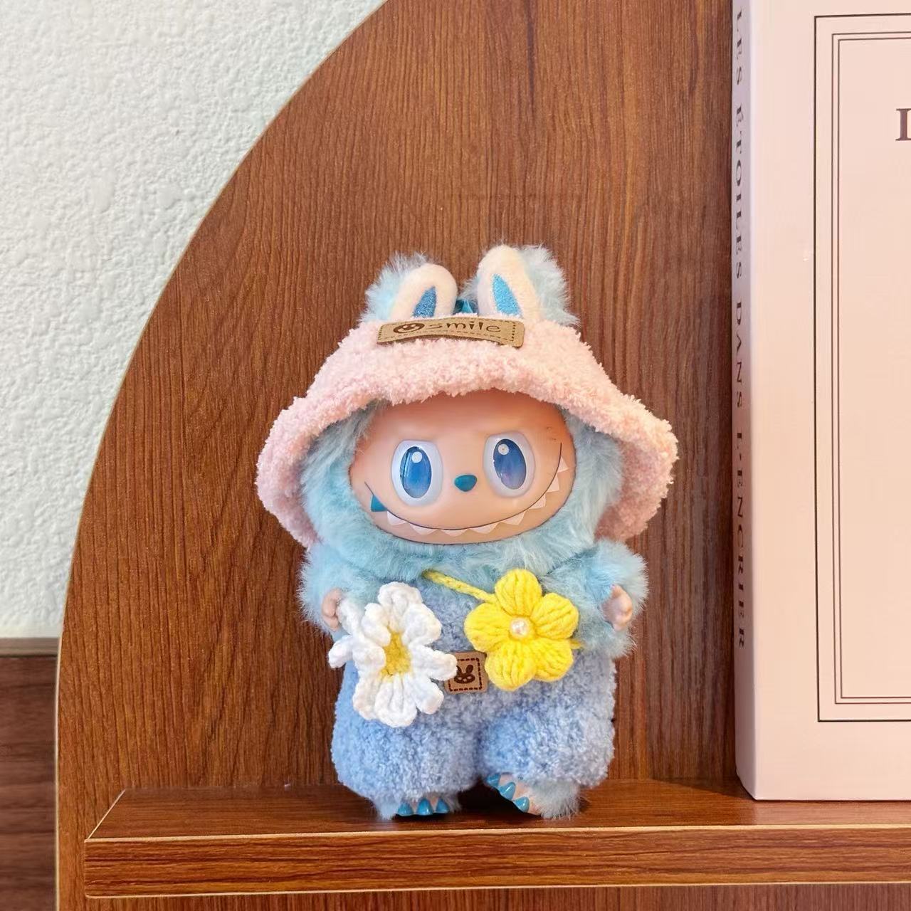 17CM Labubu baby clothes LABUBU handmade crochet clothes first generation second generation third generation can wear handmade baby clothes set
