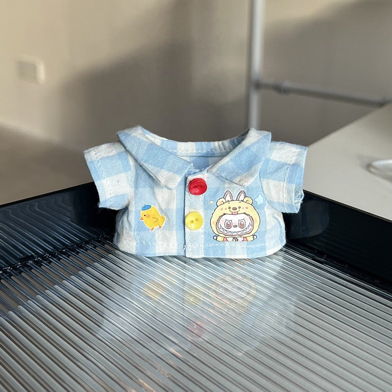 Labubu Labu Macaron Clothes Replacement Pack Vinyl Plush Keychain Baby Clothes Blue