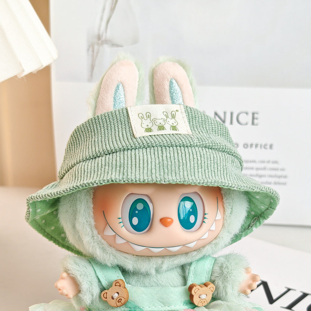 Labubu labubu vinyl doll baby clothes summer straw hat for suspender dress