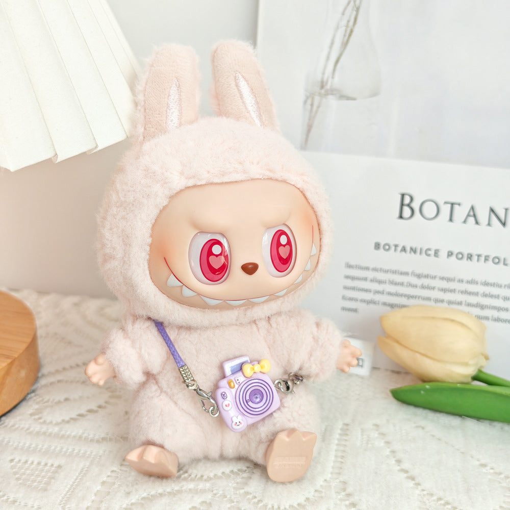 Labubu labubu vinyl doll baby clothes summer straw hat for suspender dress