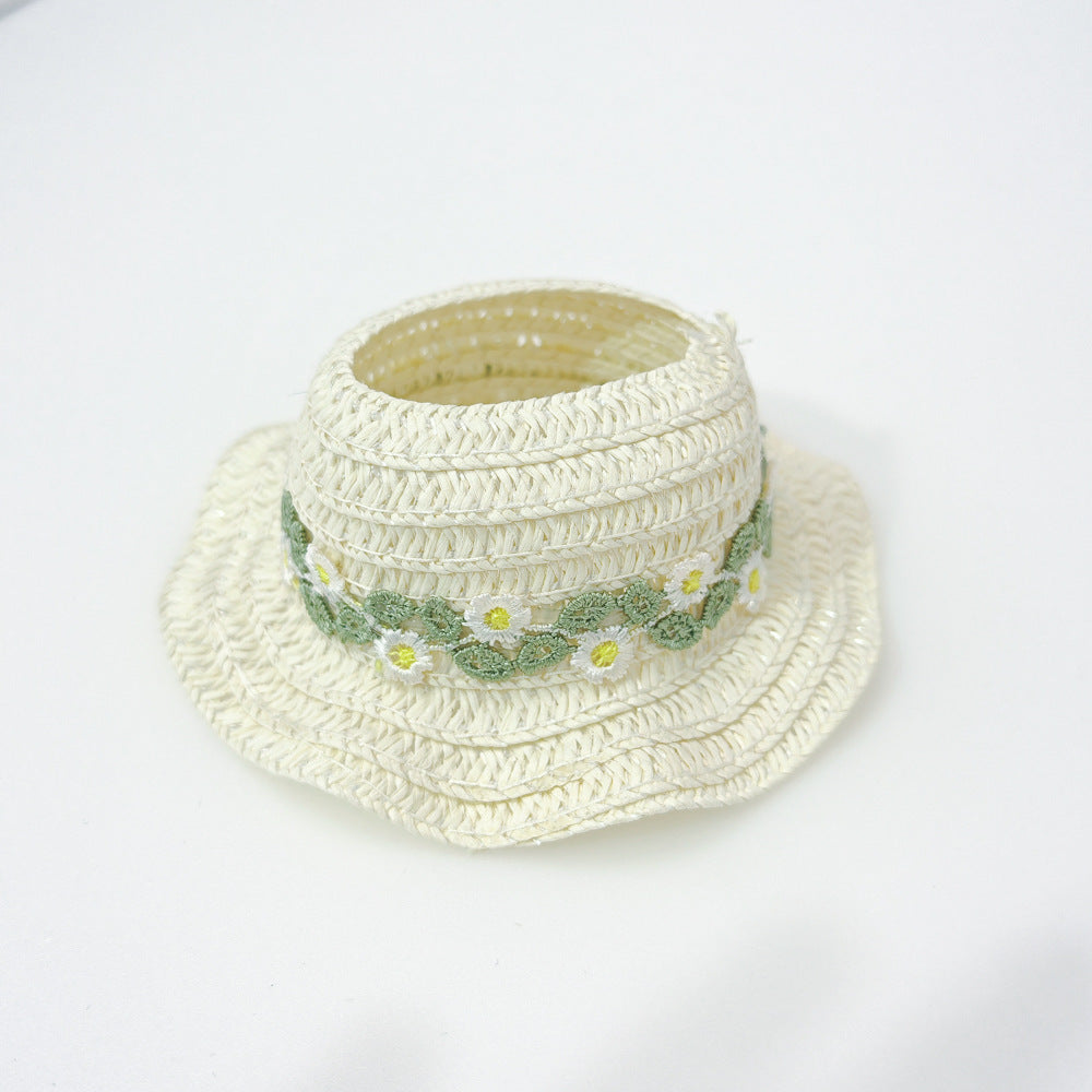 Labubu labubu vinyl doll baby clothes summer straw hat for suspender dress